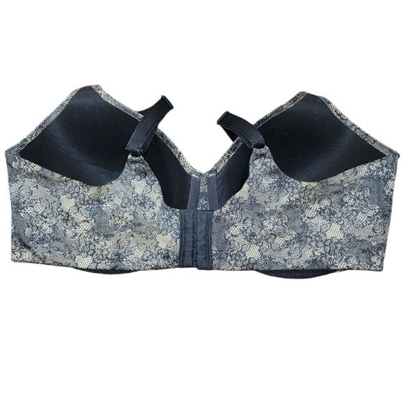 Bali One Smooth U Underwire Bra Smoothing Full-coverage Bra Black/Nude Lace 40DD - Picture 5 of 8